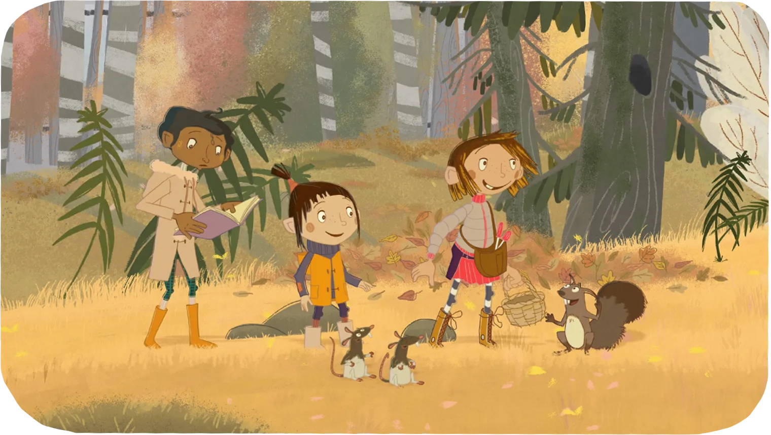 Autumn gathering in the woods