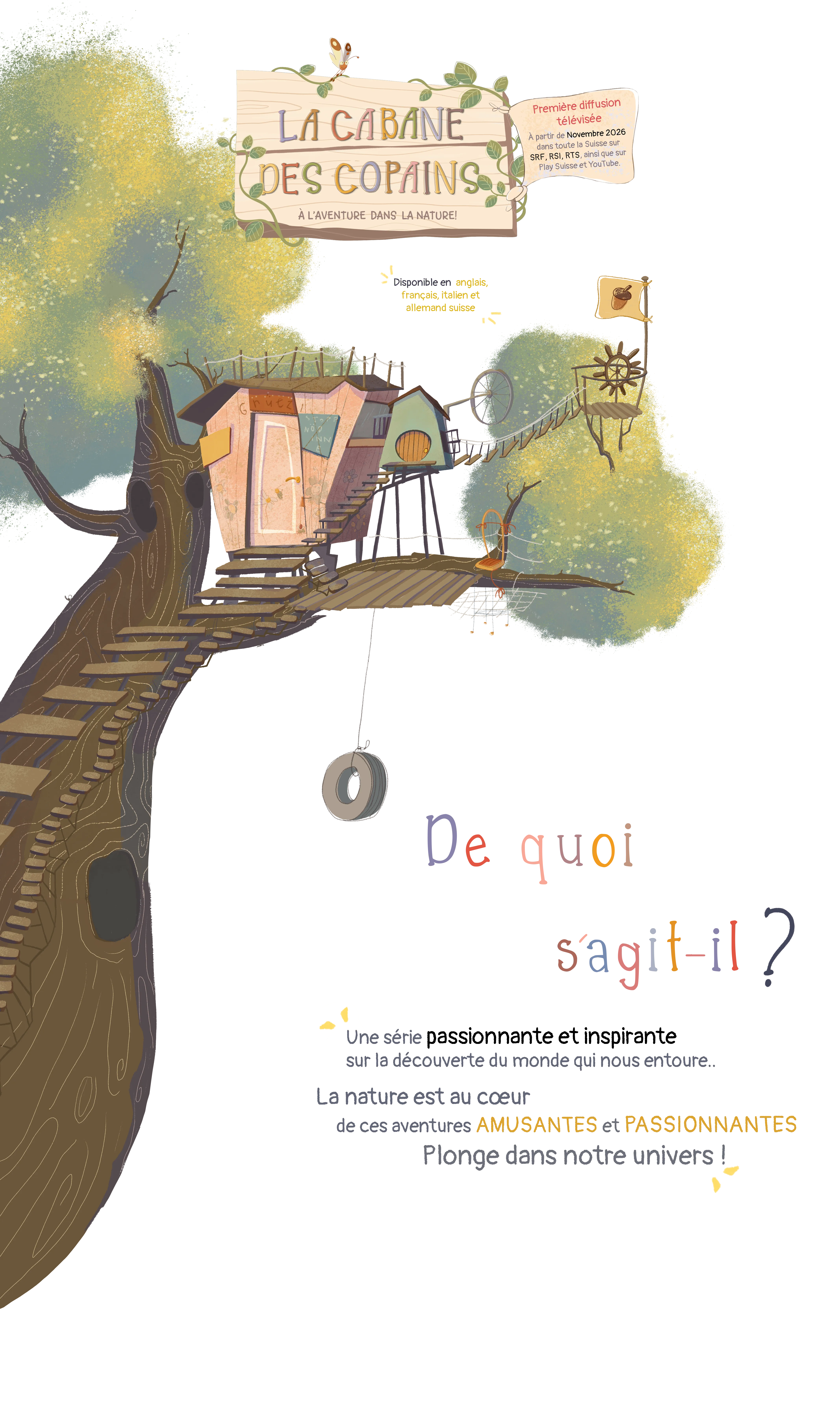 Logo Treehouse Friends, date de diffusion TV et synopsis de la série près de la cabane.